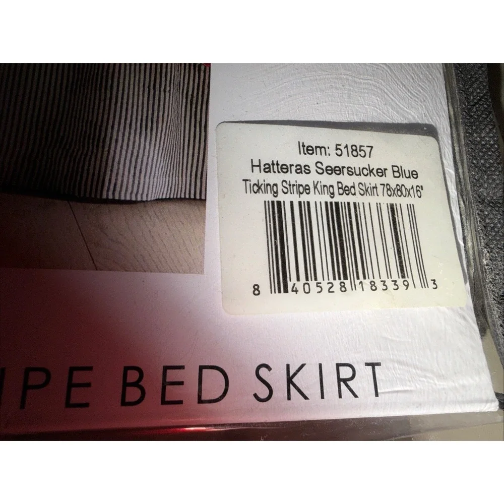 VHC Brands Hatteras Seersucker Ticking Striped Cotton Americana Split Corners Ga